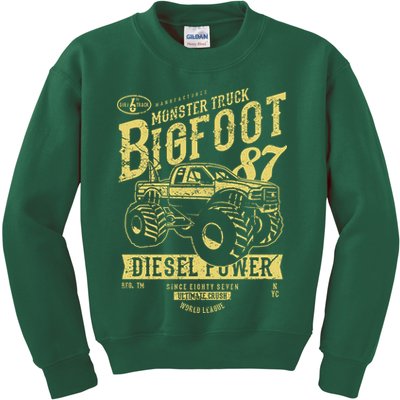 Monster Truck Big Foot Kids Sweatshirt