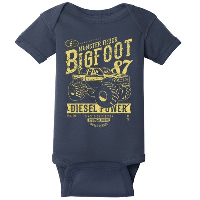 Monster Truck Big Foot Baby Bodysuit