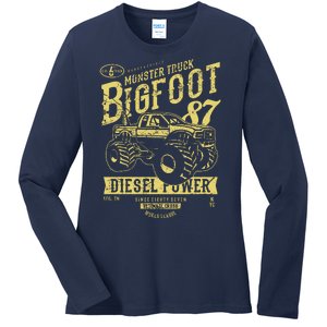 Monster Truck Big Foot Ladies Long Sleeve Shirt