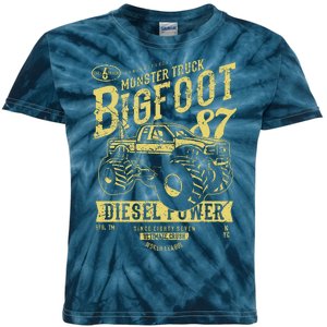 Monster Truck Big Foot Kids Tie-Dye T-Shirt