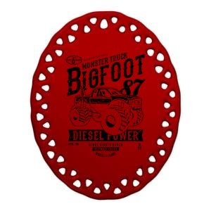 Monster Truck Big Foot Ceramic Oval Ornament