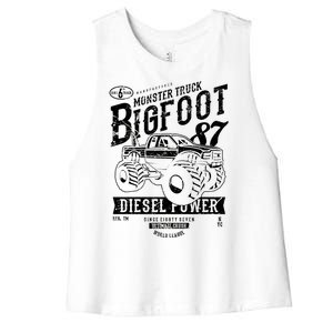 Monster Truck Big Foot Women's Racerback Cropped Tank