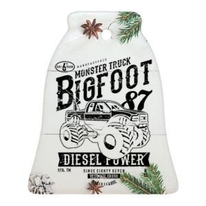 Monster Truck Big Foot Ceramic Bell Ornament