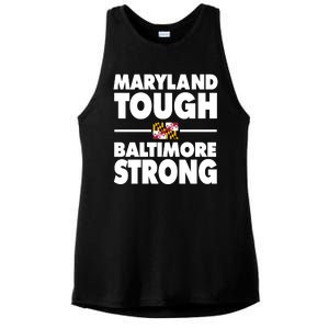 Maryland Tough Baltimore Strong Ladies PosiCharge Tri-Blend Wicking Tank