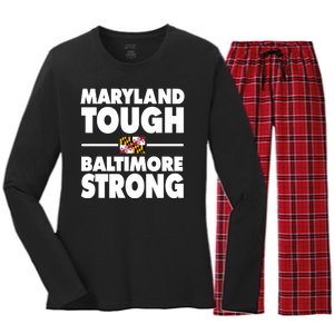 Maryland Tough Baltimore Strong Women's Long Sleeve Flannel Pajama Set 