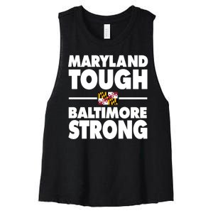 Maryland Tough Baltimore Strong Women's Racerback Cropped Tank