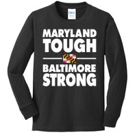 Maryland Tough Baltimore Strong Kids Long Sleeve Shirt