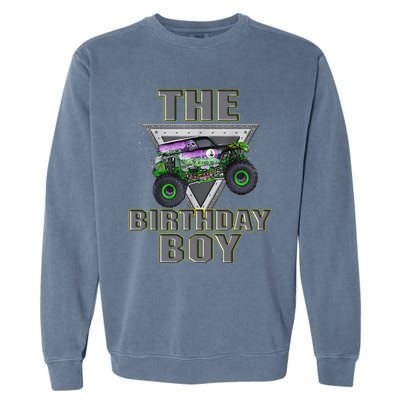 Monster Truck Birthday Boy Garment-Dyed Sweatshirt