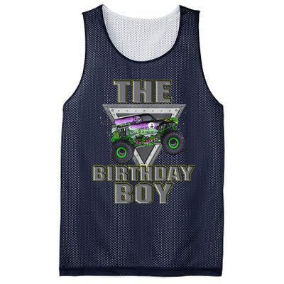 Monster Truck Birthday Boy Mesh Reversible Basketball Jersey Tank