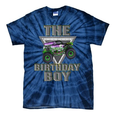 Monster Truck Birthday Boy Tie-Dye T-Shirt