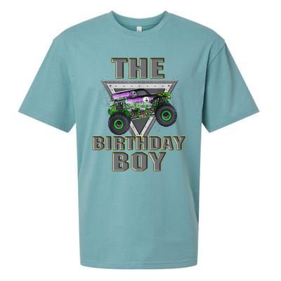 Monster Truck Birthday Boy Sueded Cloud Jersey T-Shirt