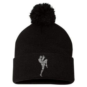 Muay Thai Boxing Pom Pom 12in Knit Beanie