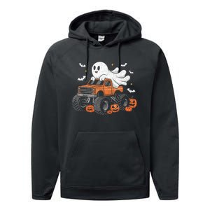 Monster Truck Boy Ghost Pumpkin Halloween Costume Performance Fleece Hoodie