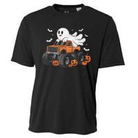 Monster Truck Boy Ghost Pumpkin Halloween Costume Cooling Performance Crew T-Shirt