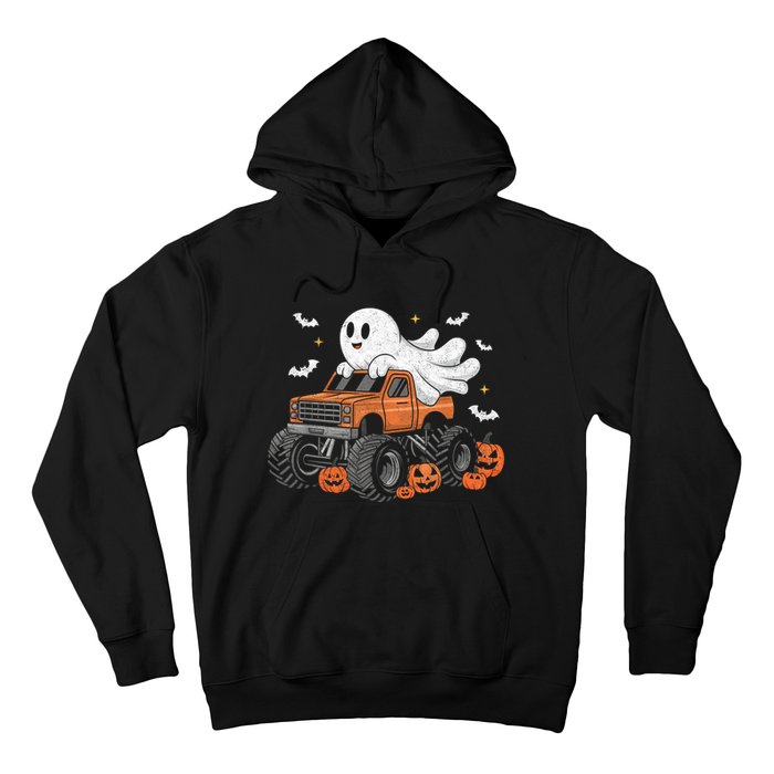 Monster Truck Boy Ghost Pumpkin Halloween Costume Hoodie