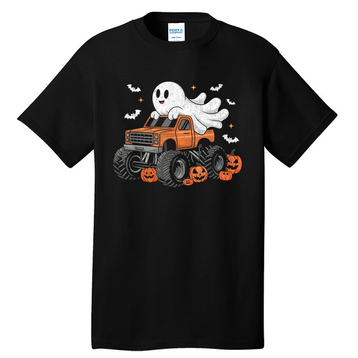 Monster Truck Boy Ghost Pumpkin Halloween Costume Tall T-Shirt