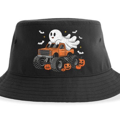 Monster Truck Boy Ghost Pumpkin Halloween Costume Sustainable Bucket Hat