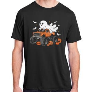 Monster Truck Boy Ghost Pumpkin Halloween Costume Adult ChromaSoft Performance T-Shirt