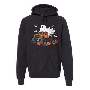 Monster Truck Boy Ghost Pumpkin Halloween Costume Premium Hoodie