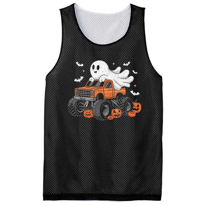 Monster Truck Boy Ghost Pumpkin Halloween Costume Mesh Reversible Basketball Jersey Tank