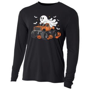 Monster Truck Boy Ghost Pumpkin Halloween Costume Cooling Performance Long Sleeve Crew