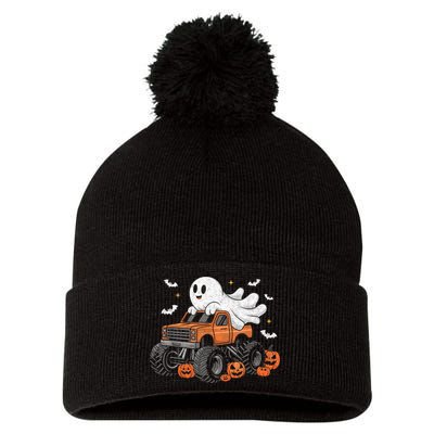 Monster Truck Boy Ghost Pumpkin Halloween Costume Pom Pom 12in Knit Beanie