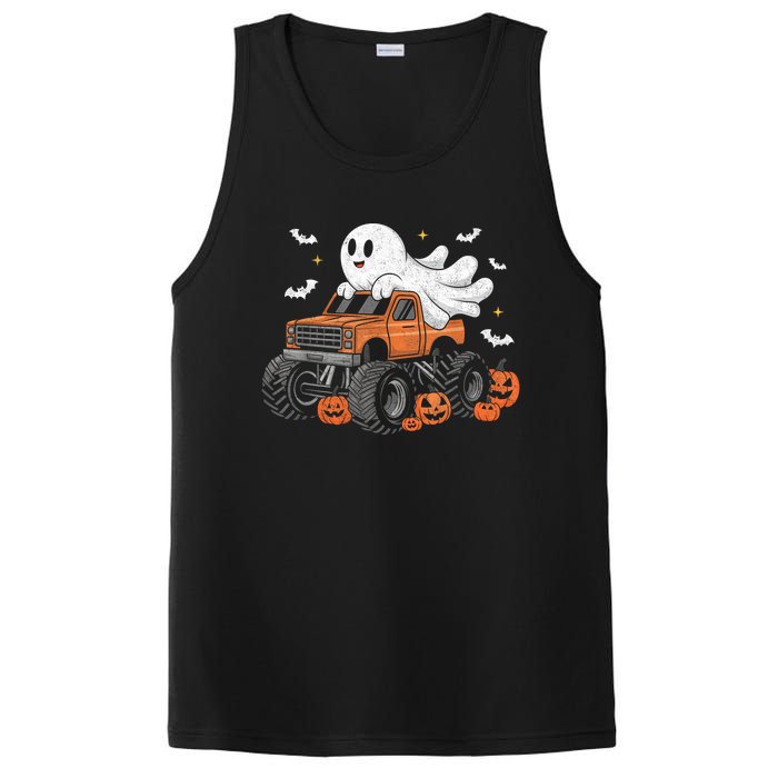 Monster Truck Boy Ghost Pumpkin Halloween Costume PosiCharge Competitor Tank