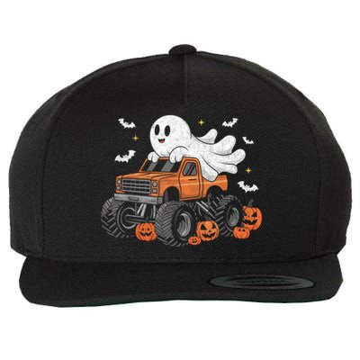 Monster Truck Boy Ghost Pumpkin Halloween Costume Wool Snapback Cap