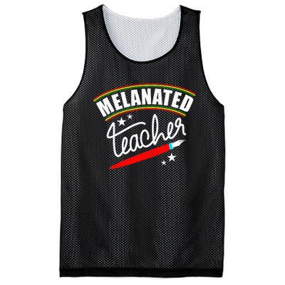 Melanated Teacher Black Teacher Pride Black History Month Mesh Reversible Basketball Jersey Tank