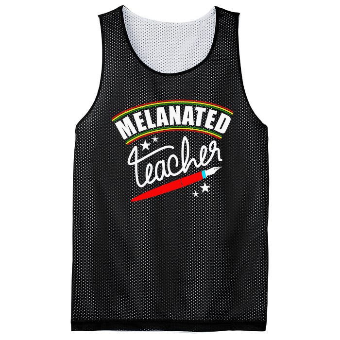 Melanated Teacher Black Teacher Pride Black History Month Mesh Reversible Basketball Jersey Tank