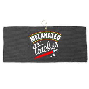 Melanated Teacher Black Teacher Pride Black History Month Large Microfiber Waffle Golf Towel