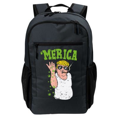 Merica Trump Bae Smoking Weed Cannabis Funny 420 Stoner Gift Daily Commute Backpack