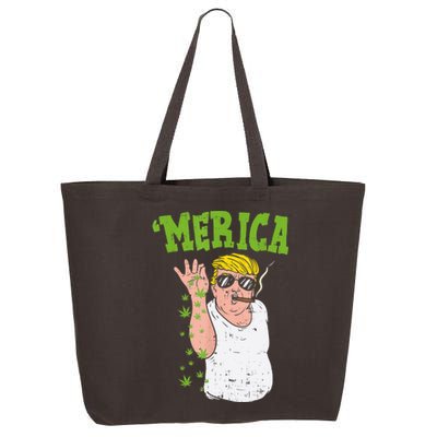 Merica Trump Bae Smoking Weed Cannabis Funny 420 Stoner Gift 25L Jumbo Tote