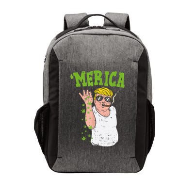 Merica Trump Bae Smoking Weed Cannabis Funny 420 Stoner Gift Vector Backpack