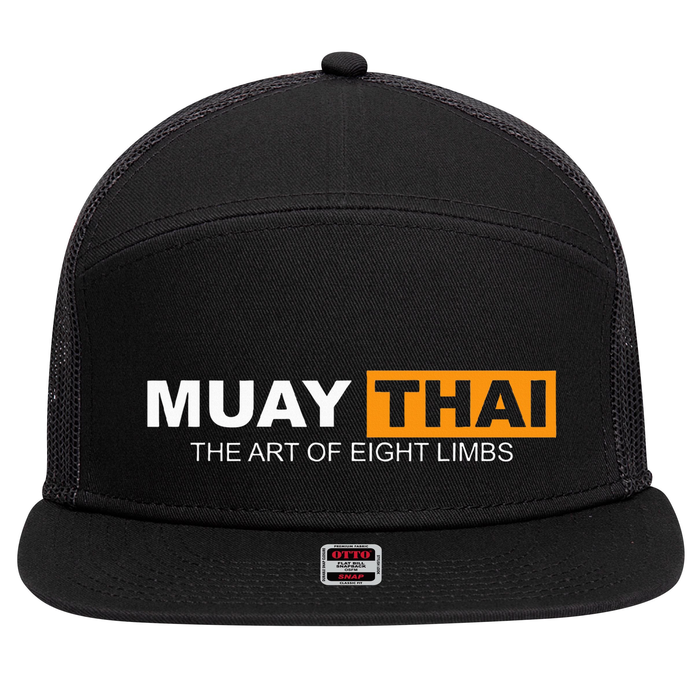 Muay Thai Boxing Kickboxing Mma 7 Panel Mesh Trucker Snapback Hat