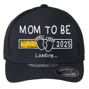 Mom To Be 2025 Loading Mom Est 2025 Promoted To Mommy Gift Flexfit Unipanel Trucker Cap