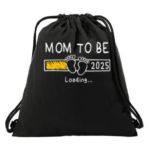 Mom To Be 2025 Loading Mom Est 2025 Promoted To Mommy Gift Drawstring Bag