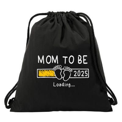 Mom To Be 2025 Loading Mom Est 2025 Promoted To Mommy Gift Drawstring Bag
