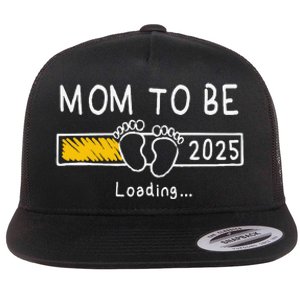 Mom To Be 2025 Loading Mom Est 2025 Promoted To Mommy Gift Flat Bill Trucker Hat