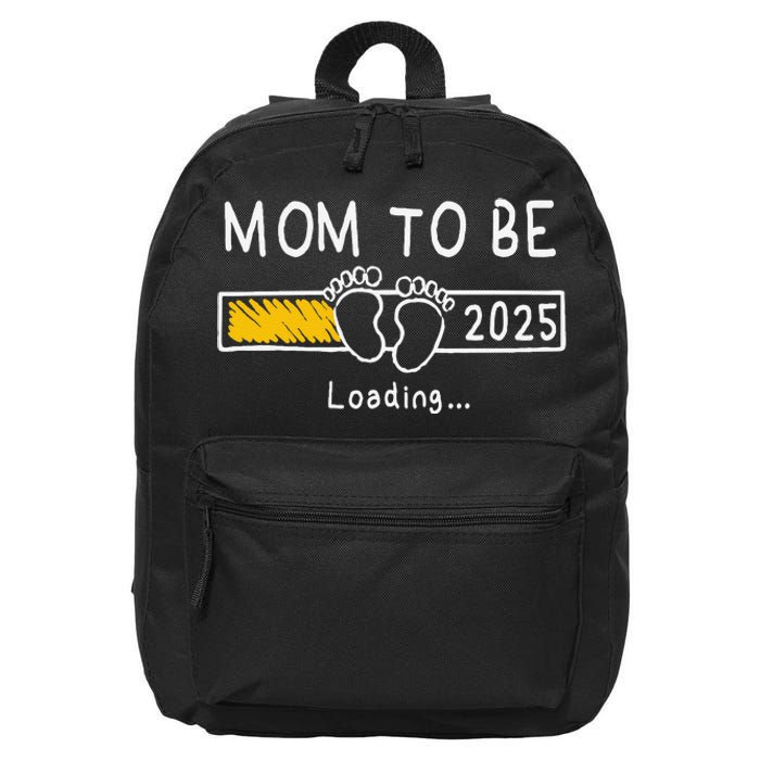 Mom To Be 2025 Loading Mom Est 2025 Promoted To Mommy Gift 16 in Basic Backpack