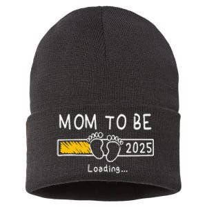 Mom To Be 2025 Loading Mom Est 2025 Promoted To Mommy Gift Sustainable Knit Beanie