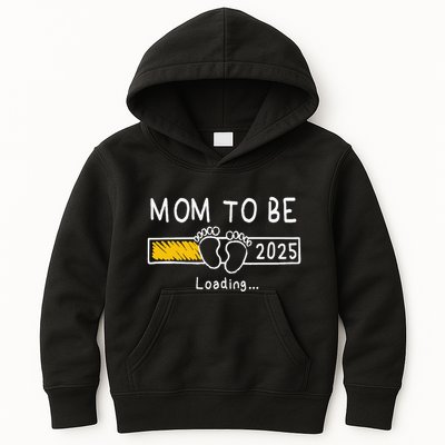 Mom To Be 2025 Loading Mom Est 2025 Promoted To Mommy Gift Kids Hoodie