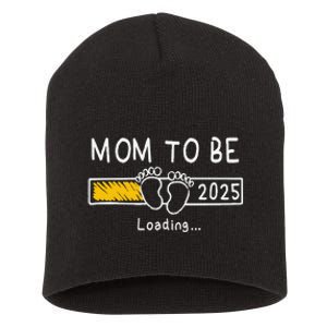 Mom To Be 2025 Loading Mom Est 2025 Promoted To Mommy Gift Short Acrylic Beanie