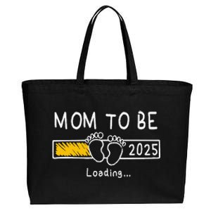 Mom To Be 2025 Loading Mom Est 2025 Promoted To Mommy Gift Cotton Canvas Jumbo Tote