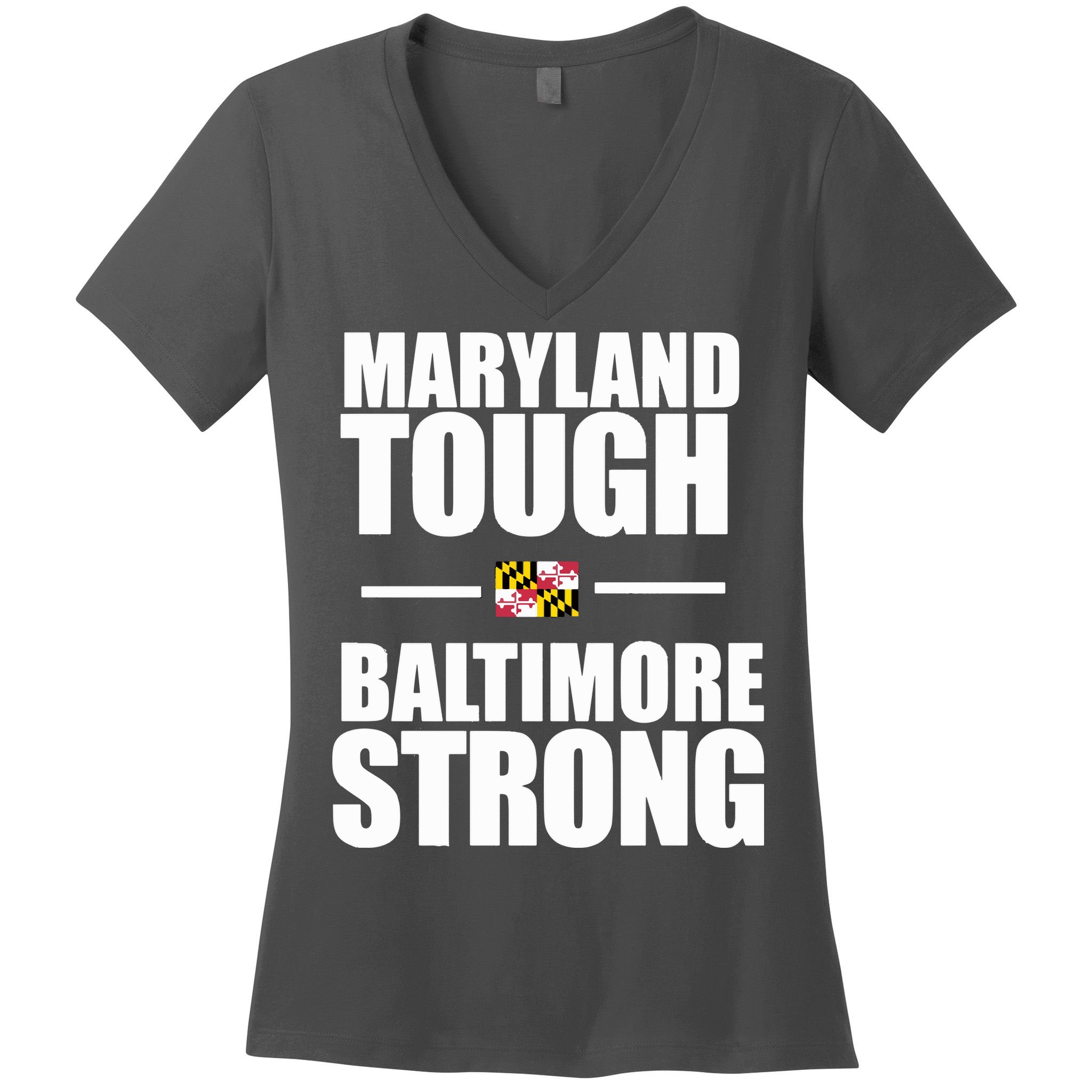 Maryland Tough Baltimore Strong Women's V-Neck T-Shirt