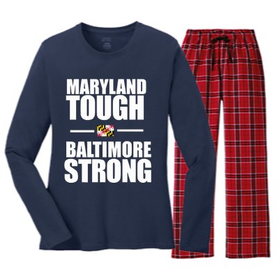 Maryland Tough Baltimore Strong Women's Long Sleeve Flannel Pajama Set 