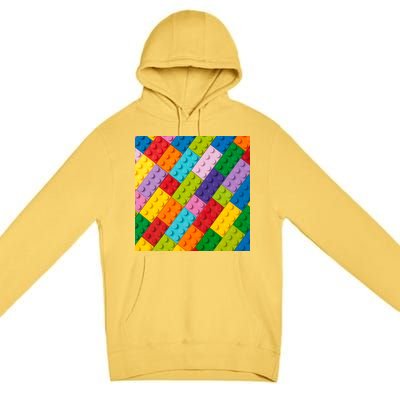 Many Toy Blocks Pattern Premium Pullover Hoodie