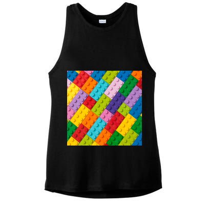Many Toy Blocks Pattern Ladies PosiCharge Tri-Blend Wicking Tank