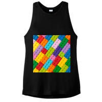 Many Toy Blocks Pattern Ladies PosiCharge Tri-Blend Wicking Tank