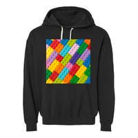 Many Toy Blocks Pattern Garment-Dyed Fleece Hoodie